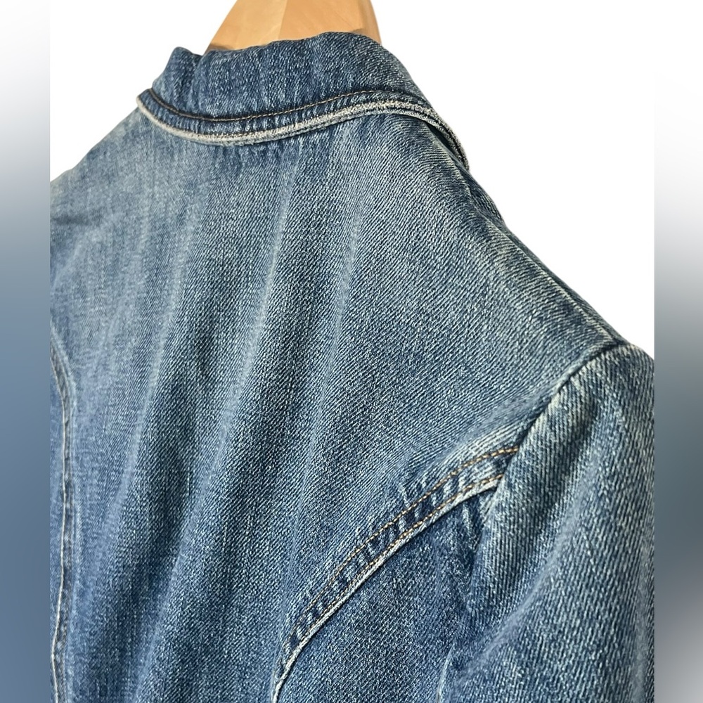 Vintage Ralph Lauren Denim Blazer Pearl Shell Buttons 90s Y2K Old Money S - Picture 7 of 14